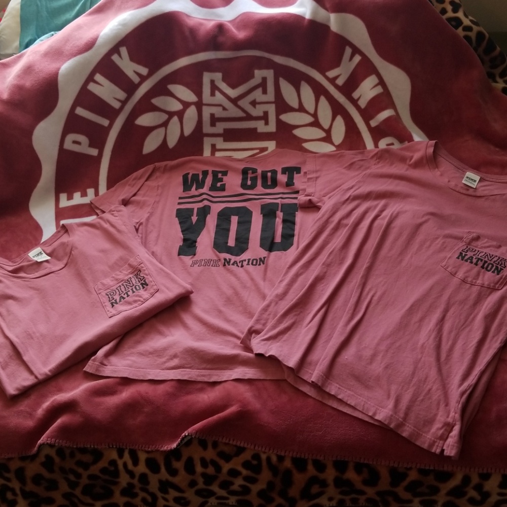 All 3 PINK shirts!!!